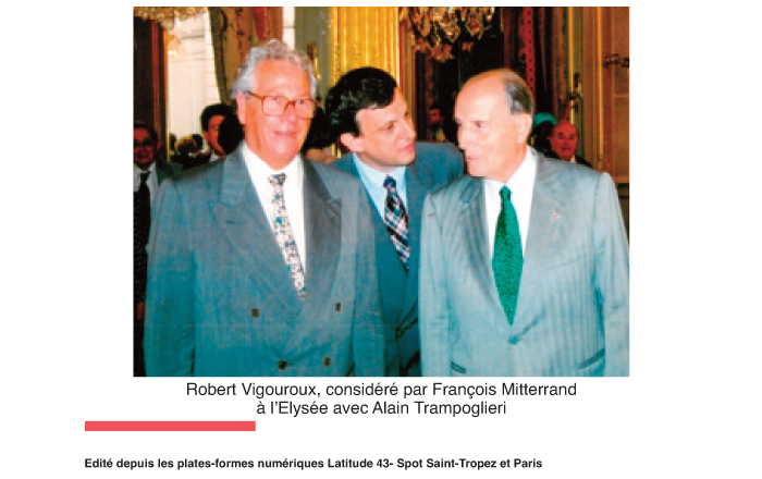 Robert Vigouroux, François Mitterrand, Alain Trampoglieri.